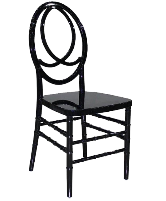 Glossy black chair on black background