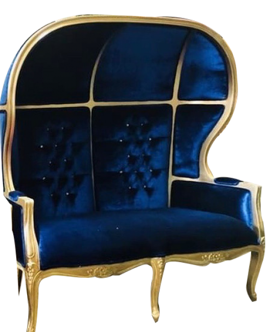 Luxurious velvet and gold accent chair
