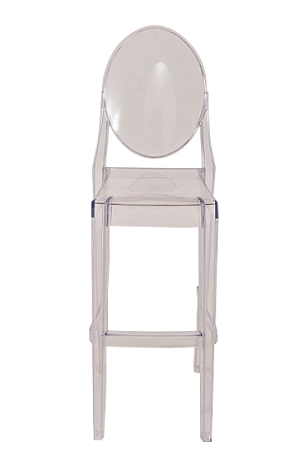 Transparent modern chair on black background