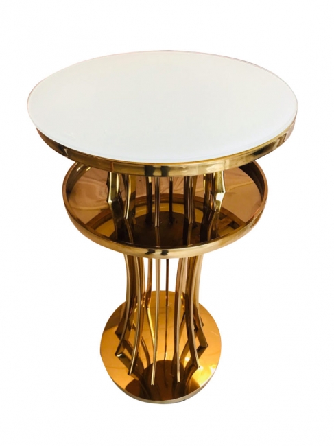 Elegant gold and white accent table