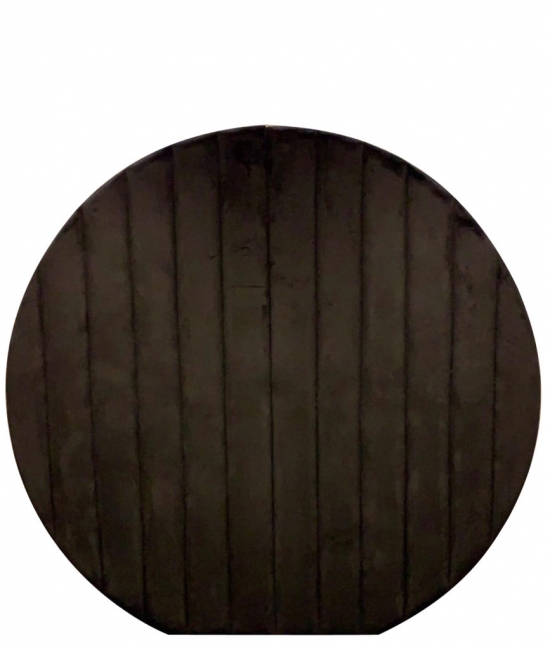 Dark wood circular entryway