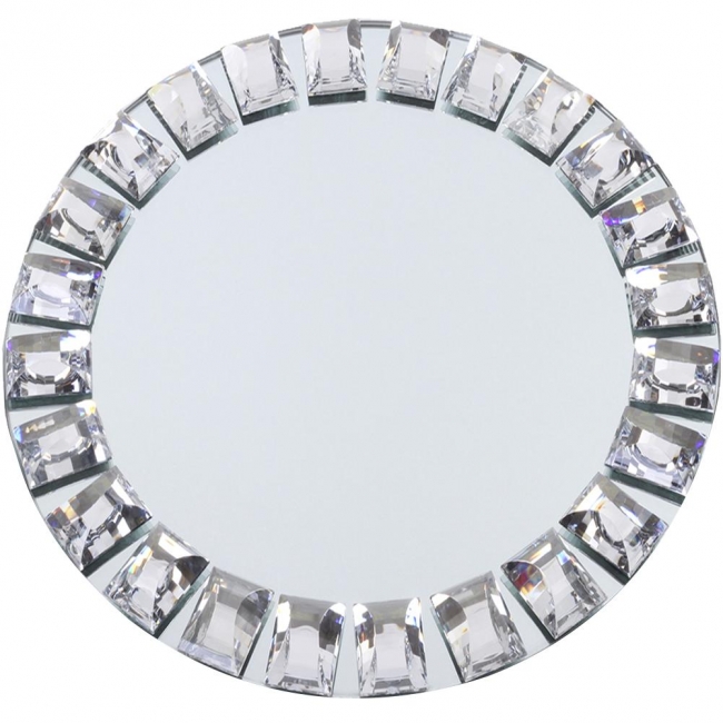Circular mirror with decorative edge