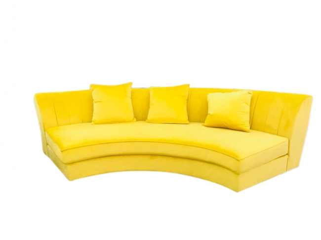 Modern yellow velvet sofa design