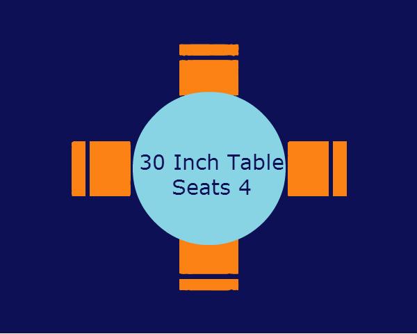 Circular table with four chairs illustration