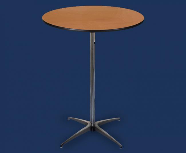 Tall bistro table on blue background