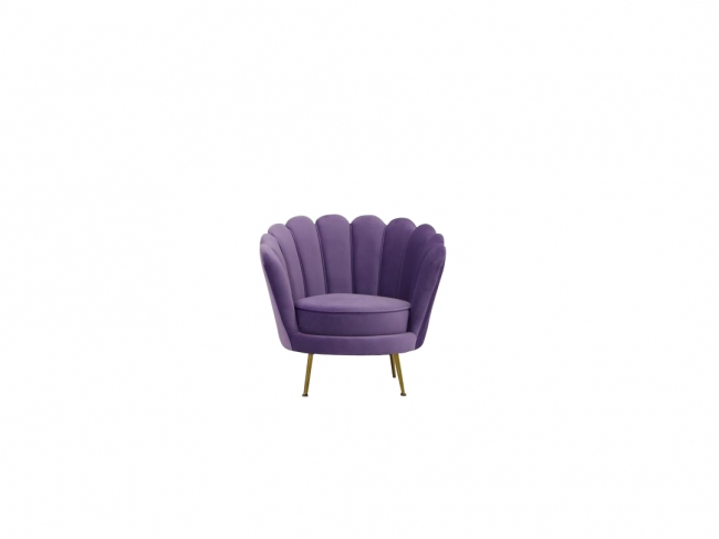 Elegant scalloped purple chair design