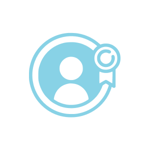 User icon with certification badge