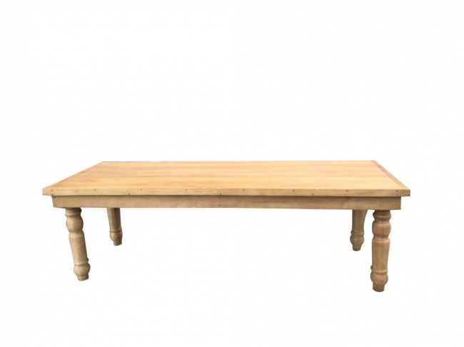 Rustic wooden table on white background
