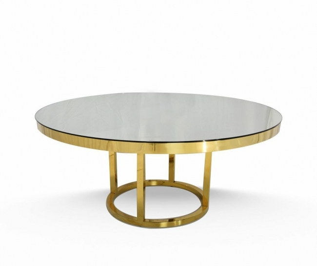 Modern circular table with metallic frame