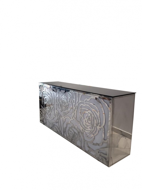 Stylish metallic floral console table