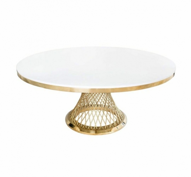 Modern round table with metal base
