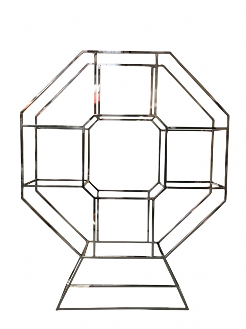 Octagonal metal shelf structure