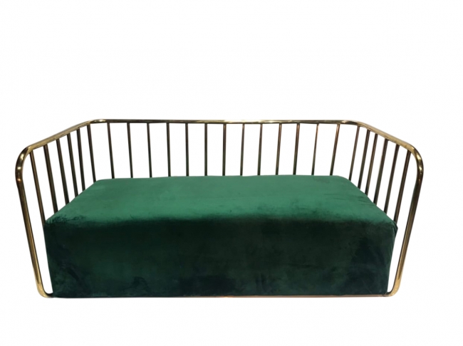 Stylish gold-framed bench