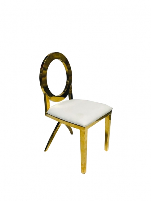 Modern gold chair with round back