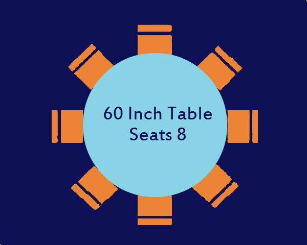 Seating plan for 60-inch table