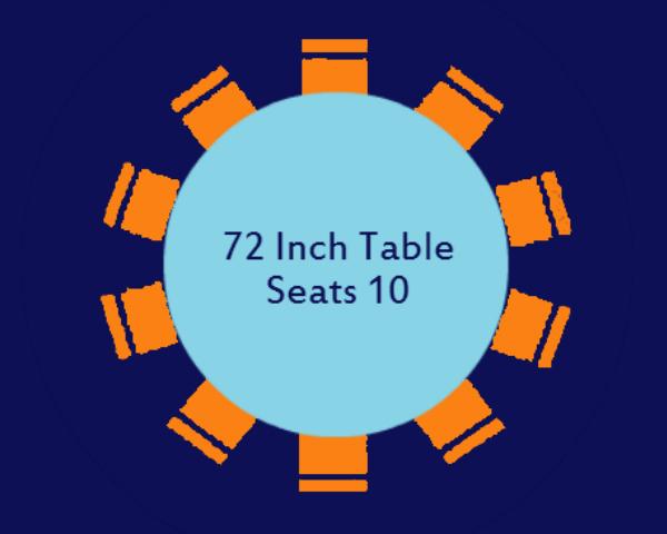 Circular table with ten chairs