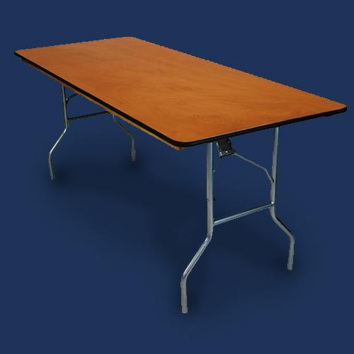 Rectangular table with metal legs