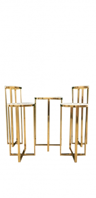 Modern gold stools and table set