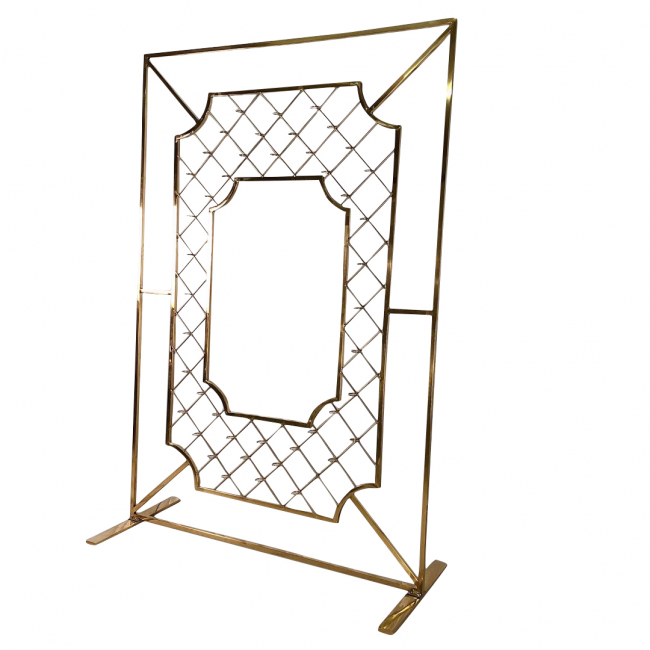 Gold geometric frame with intricate pattern