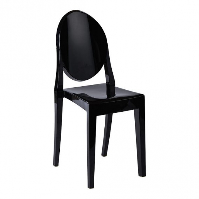 Contemporary black plastic chair style