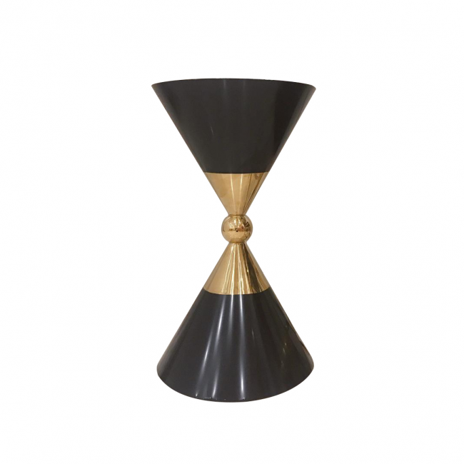 Contemporary decorative hourglass with gold accents