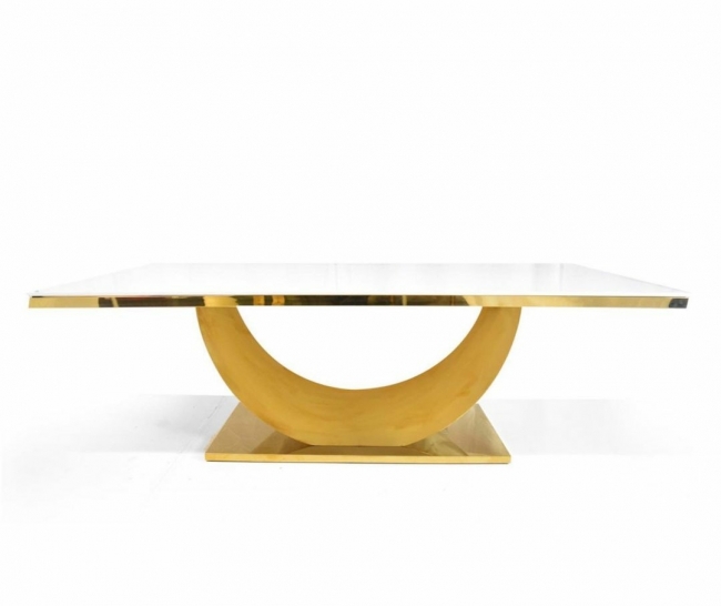 Gold base modern dining table