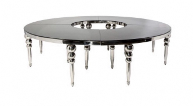 Circular metal table design