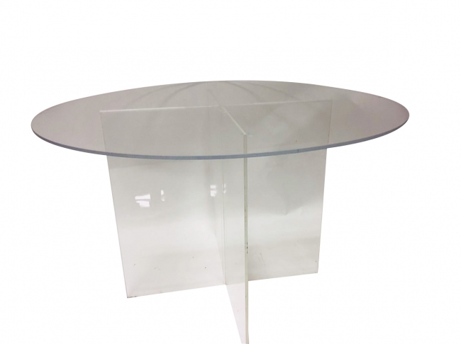 Minimalist glass dining table