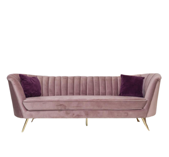 Elegant sofa with gold legs
