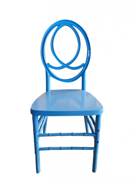 Modern blue chair on white background