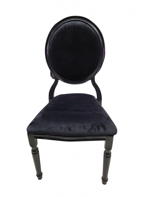 Elegant black velvet dining chair