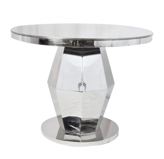 Modern silver pedestal table