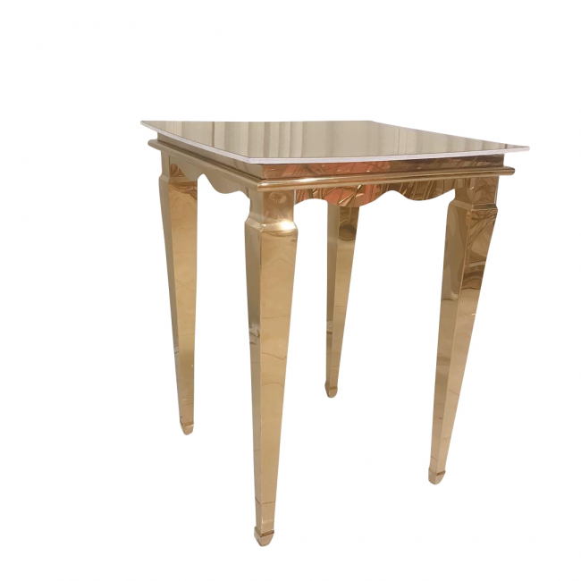 Luxurious gold table on white background