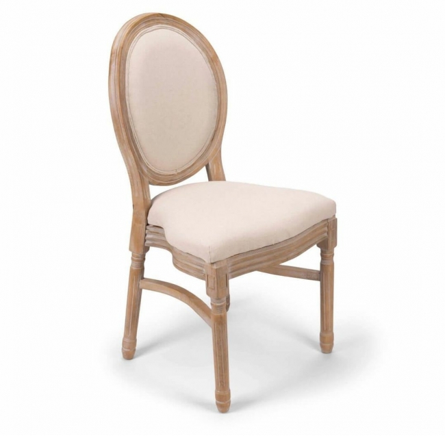 Vintage-style chair with round backrest