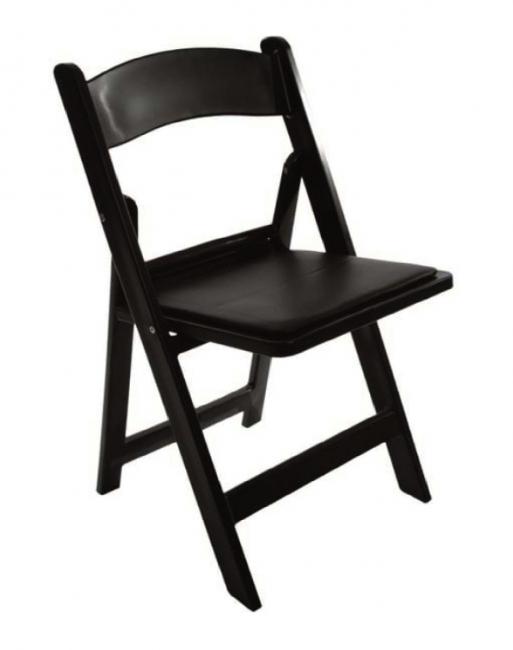 Simple black folding chair design