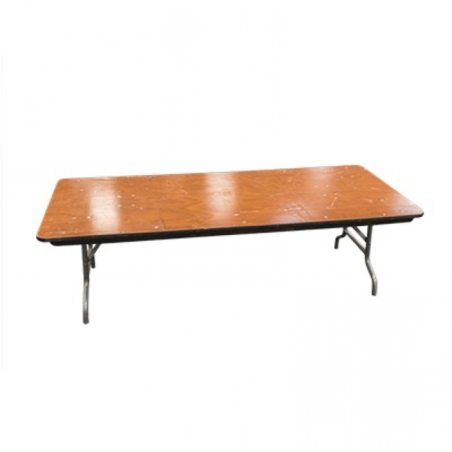 Foldable banquet table on white background