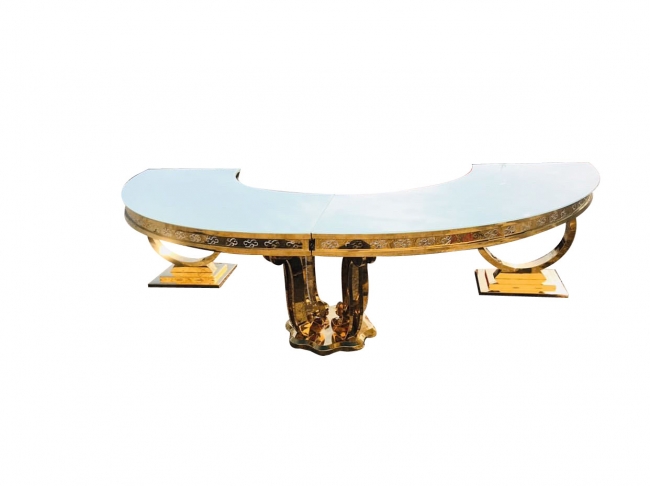 Luxurious gold and glass console