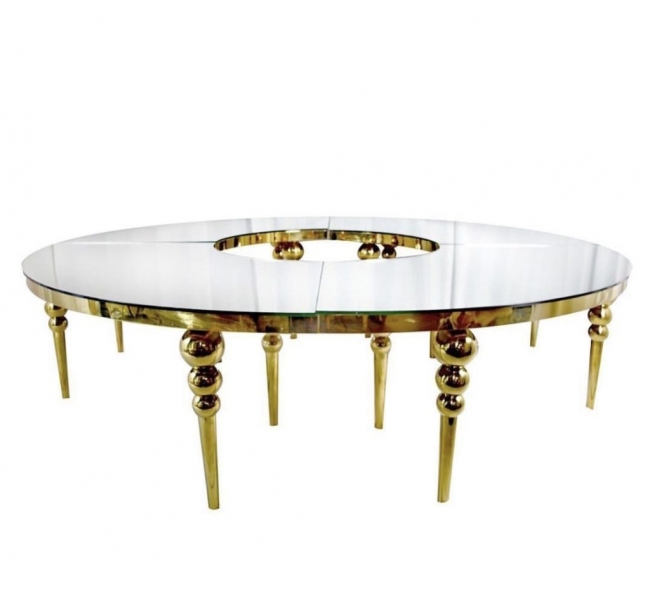 Elegant glass table with circular design