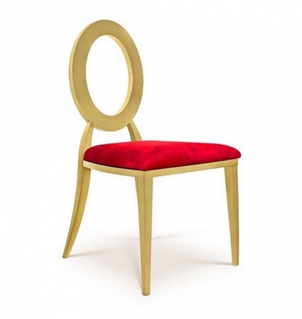 Modern chair with gold frame