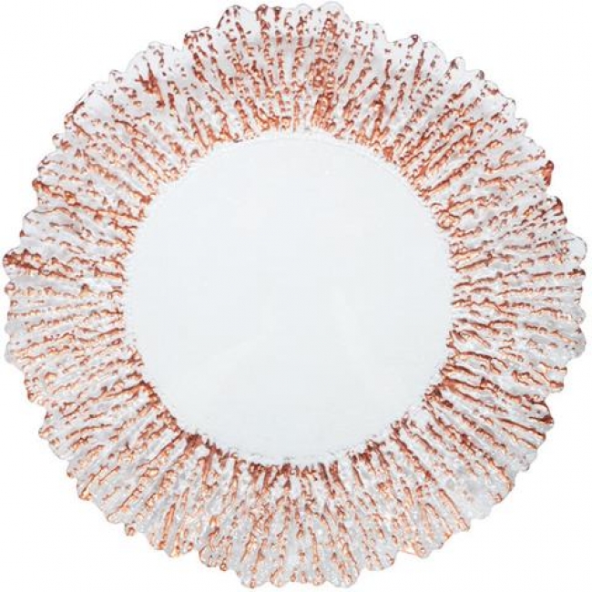 Textured decorative plate with ruffled edges