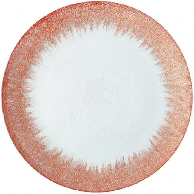 Artistic plate with white center and rim.