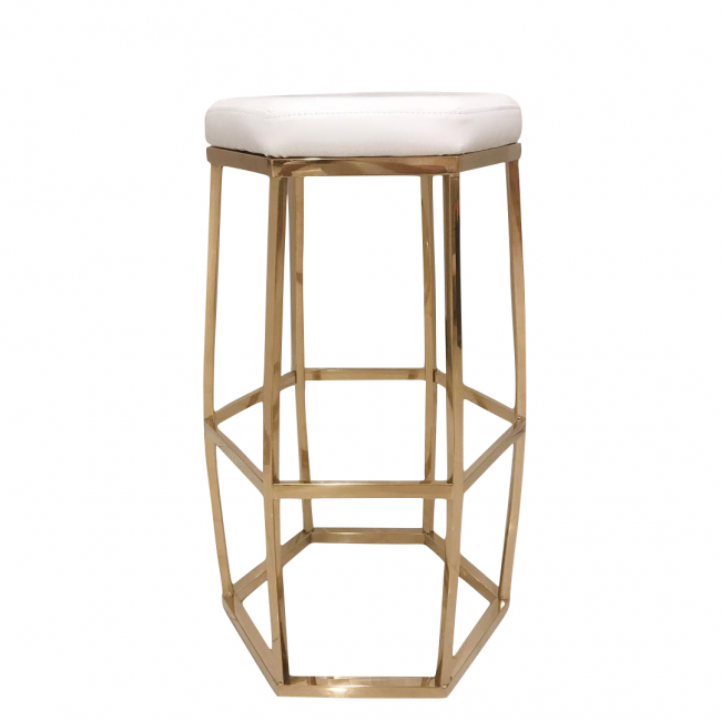 Modern metal stool with cushion