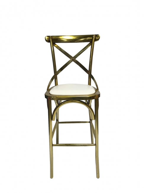 Elegant gold stool with cross back