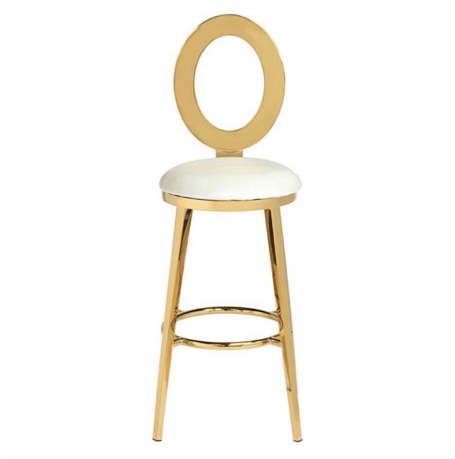 Modern gold stool design with open back