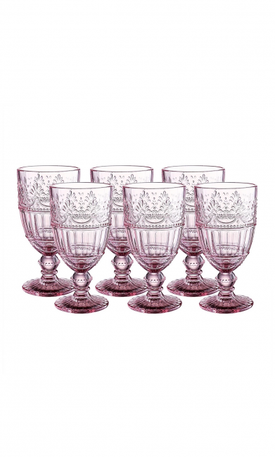 Pink vintage-style goblets set of six