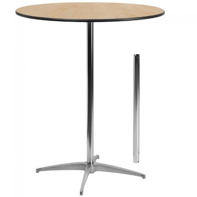 Tall round table with detachable leg