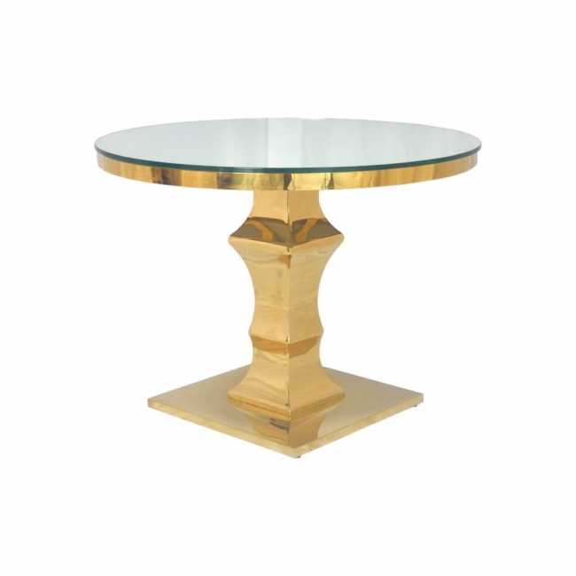 Elegant round glass-top table