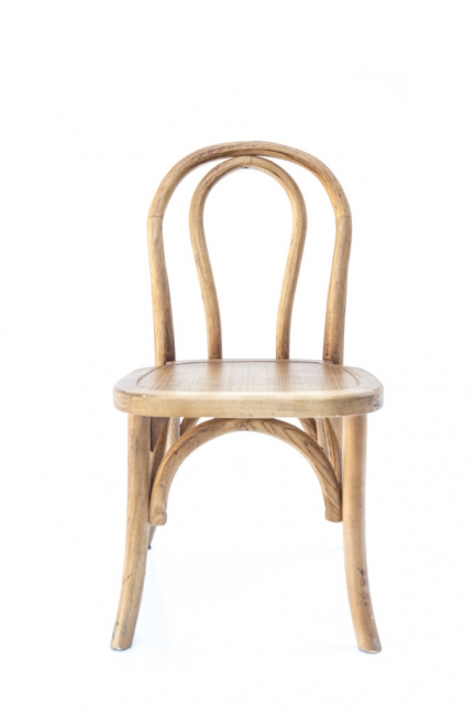 Simple wooden chair on white background