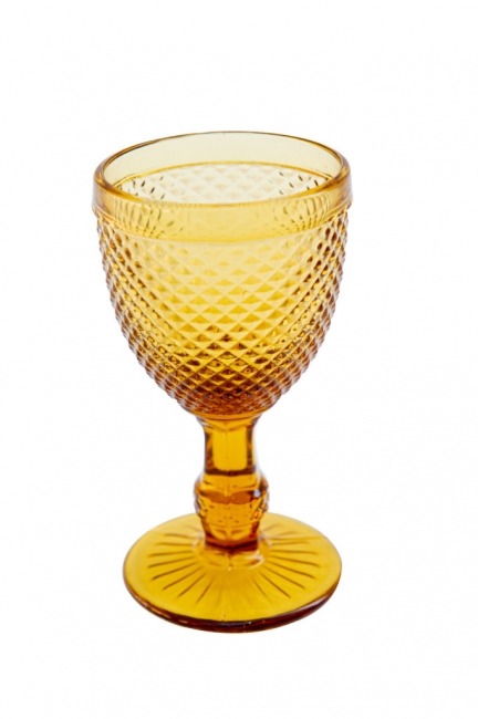 Retro amber wine glass