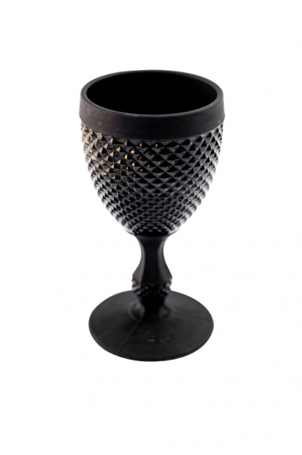 Elegant black wine glass